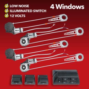 Kit Motores Alzavidrios Genius 4 ventanas – Tipo S y Switchera G72